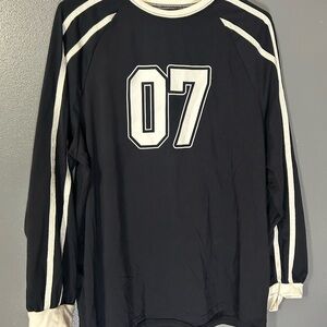 Black and White Long Sleeve Shirt with '07'
